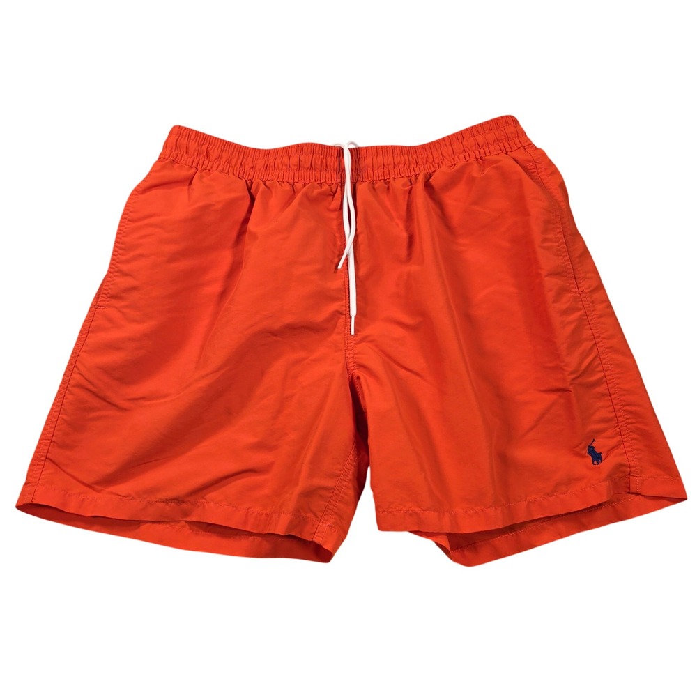 Polo Ralph Lauren Swim Trunks Mens Orange XL Nylon Mesh Board Shorts 5.75in